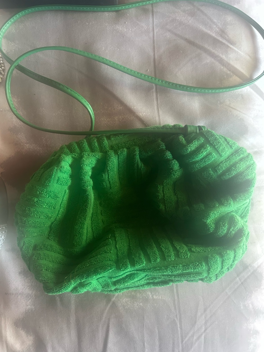 Green Textured Bucket Shoulder Bag - Women's Fashion